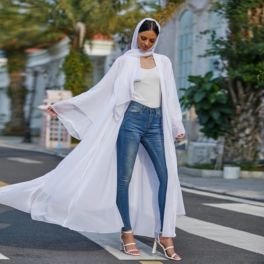 Kimono Blanc Abaya