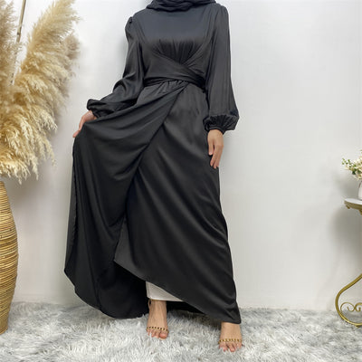 Abaya Satin Noir