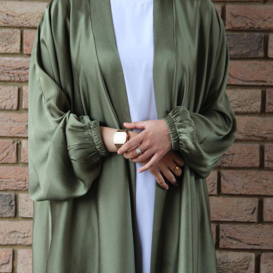 Abaya Kimono Vert Kaki