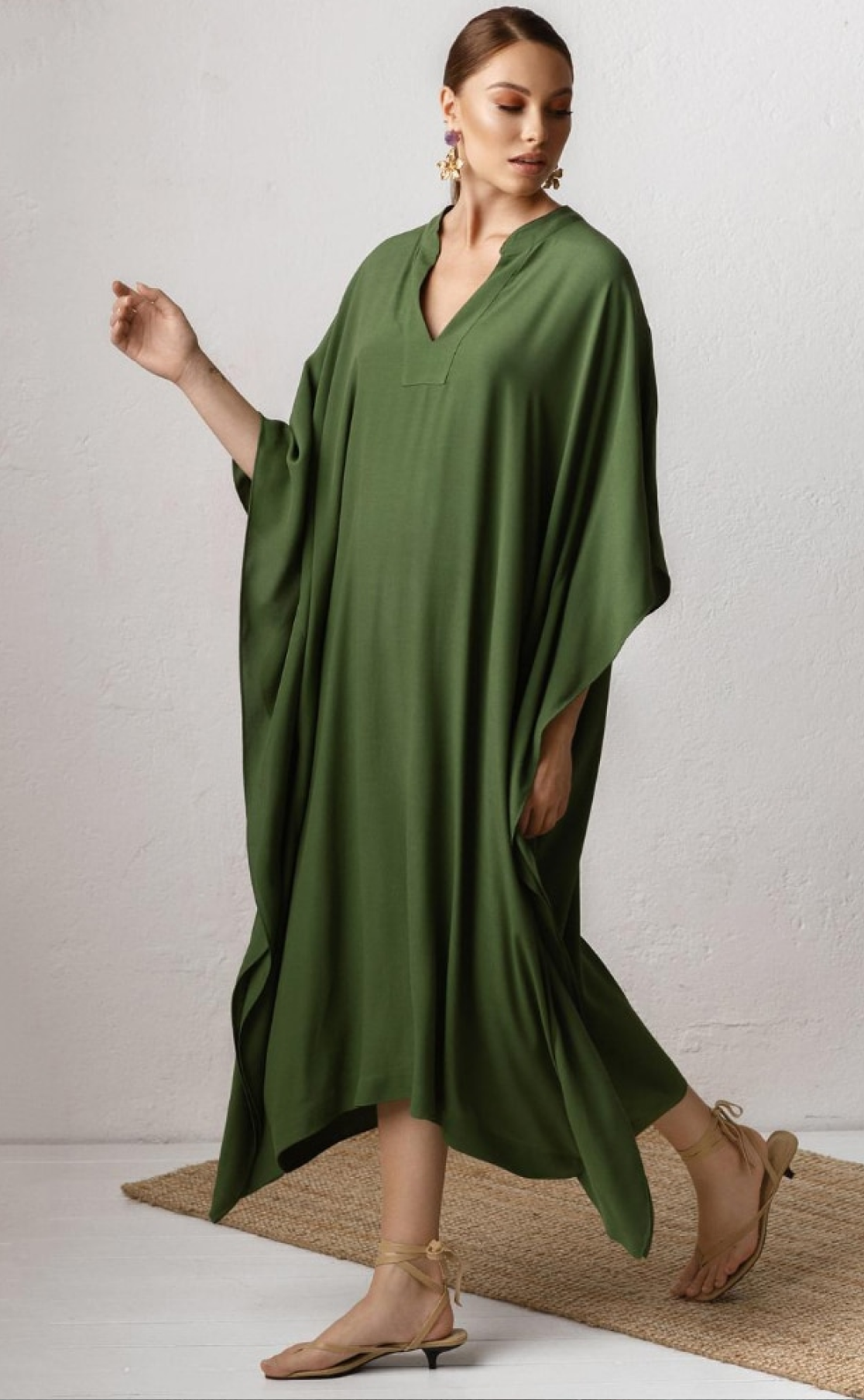 robe de plage longue - robe de plage bohème - robe de plage verte - Miss Burkini