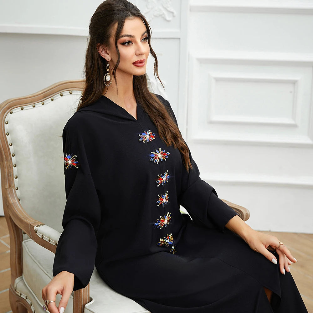 Djellaba noir outlet femme