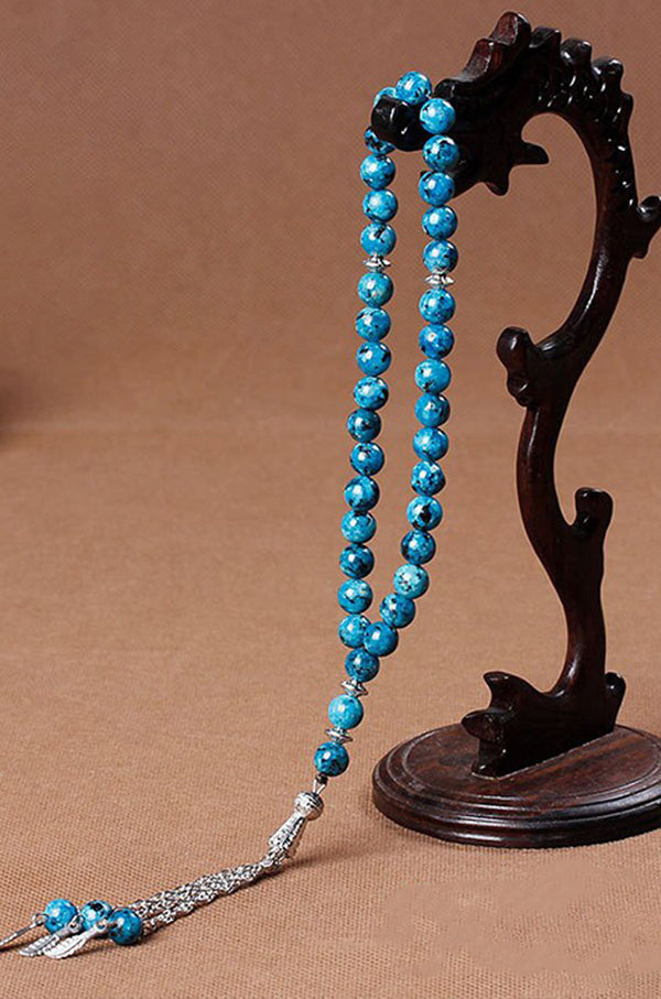 CHAPELET,H--Chapelet musulman Tasbih de 99 perles, prière