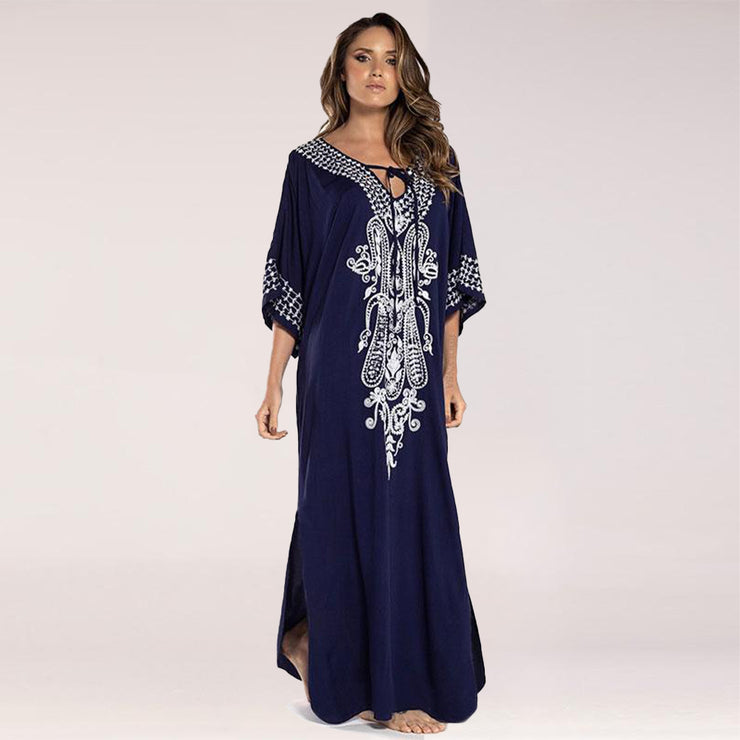 Caftan Marocain Bleu Nuit