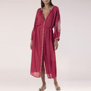 Caftan Marocain Bordeaux